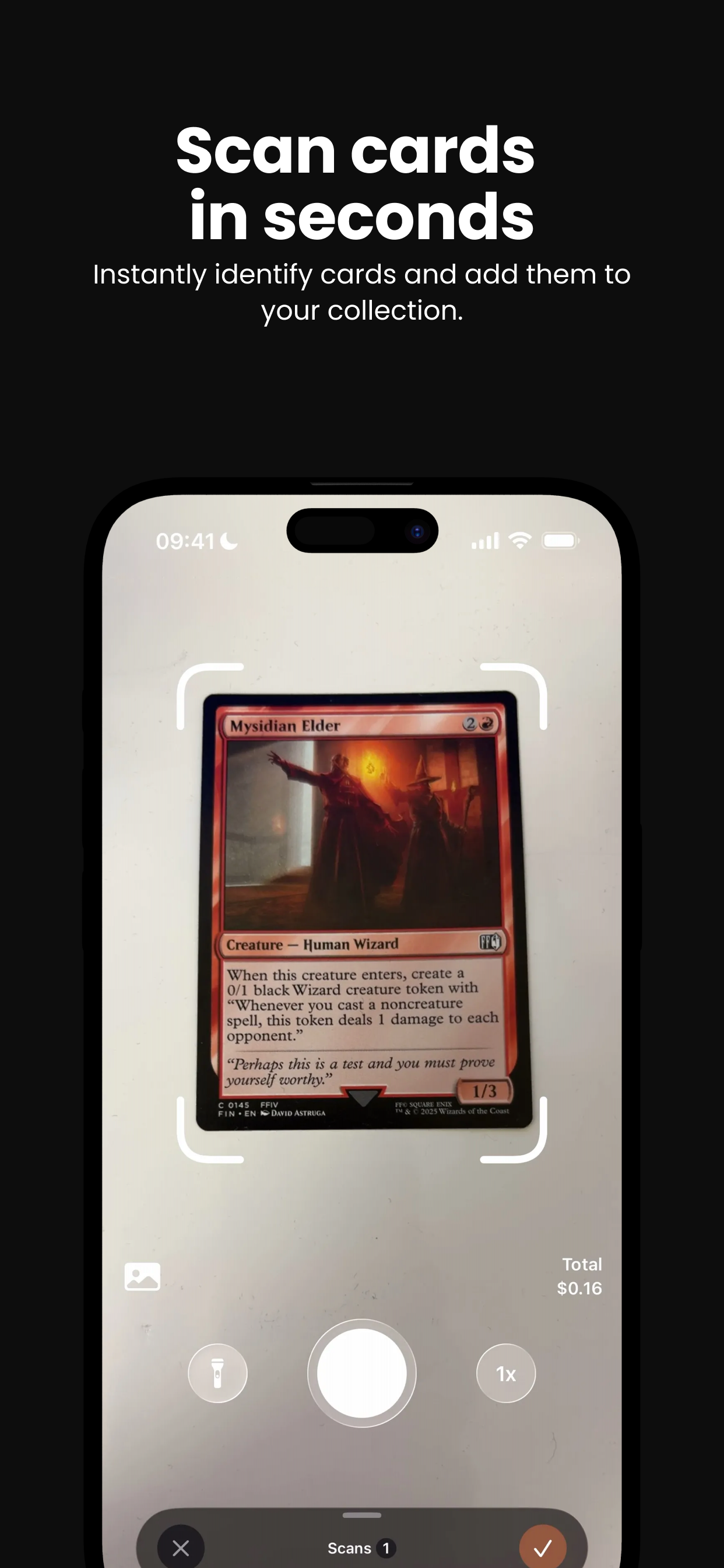 Scan cards in seconds